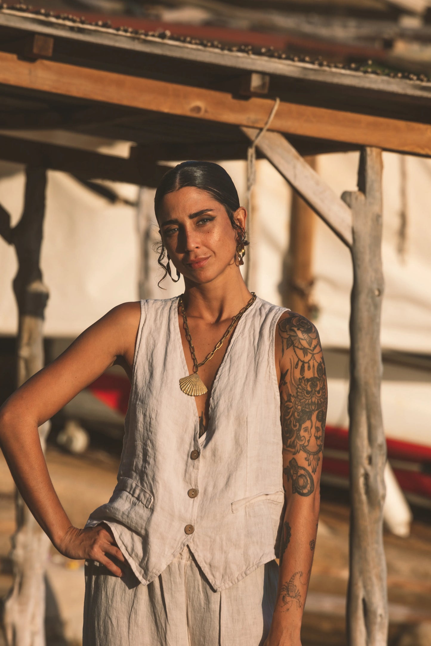 Chaleco Sof Plane Linen