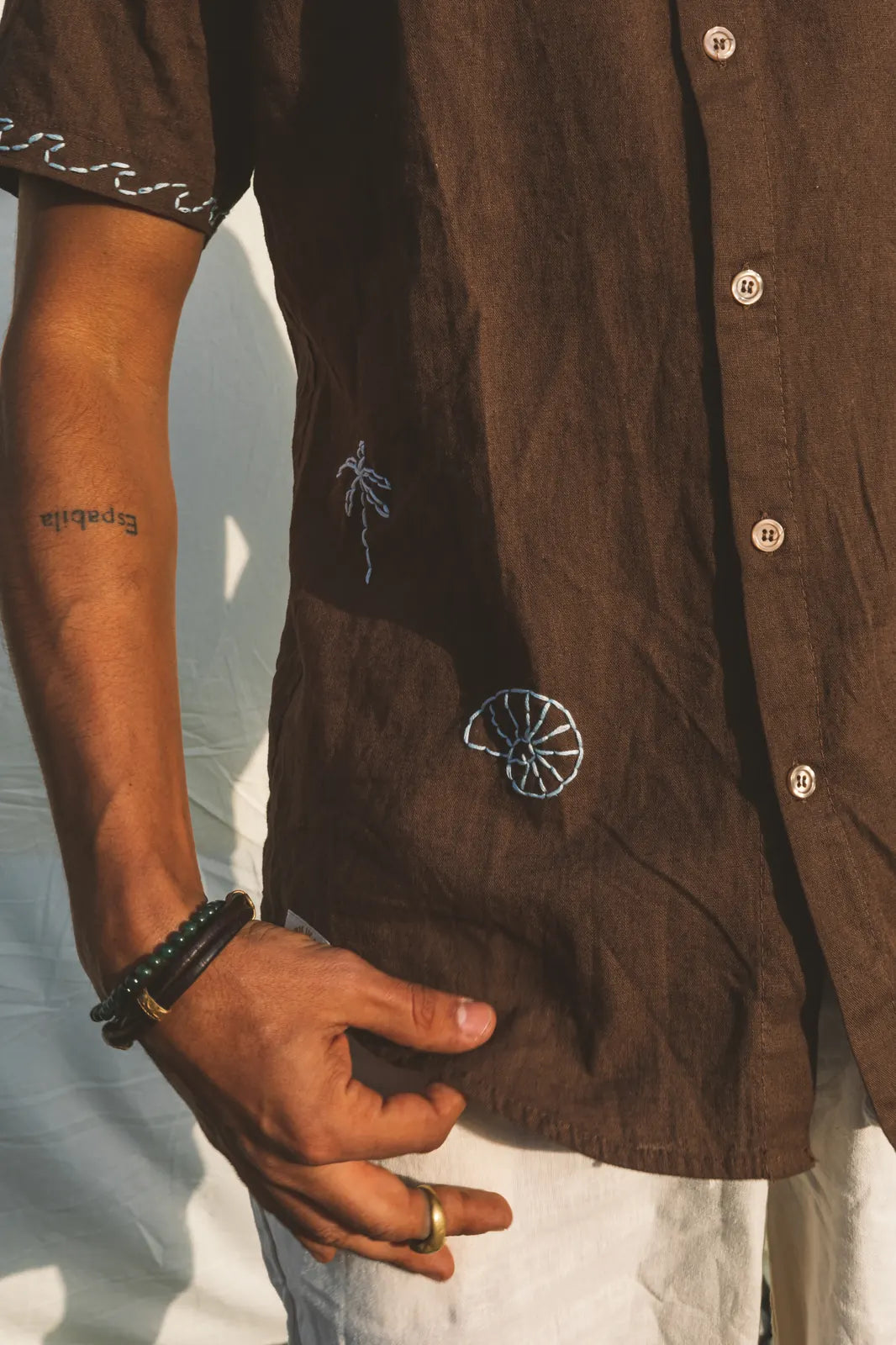 Shirt Aquiles Embroidered Linen