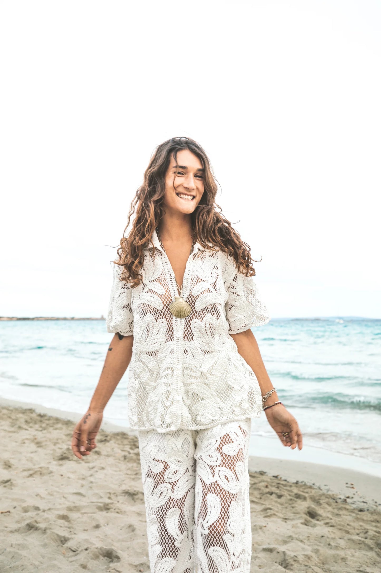 Shirt Crochet May Cotton White