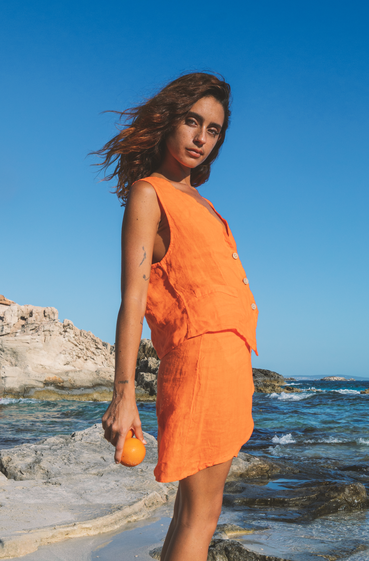 Skirt Sof Plane Linen